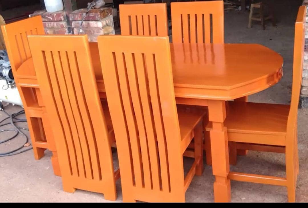 Handcrafted dining table and chairs